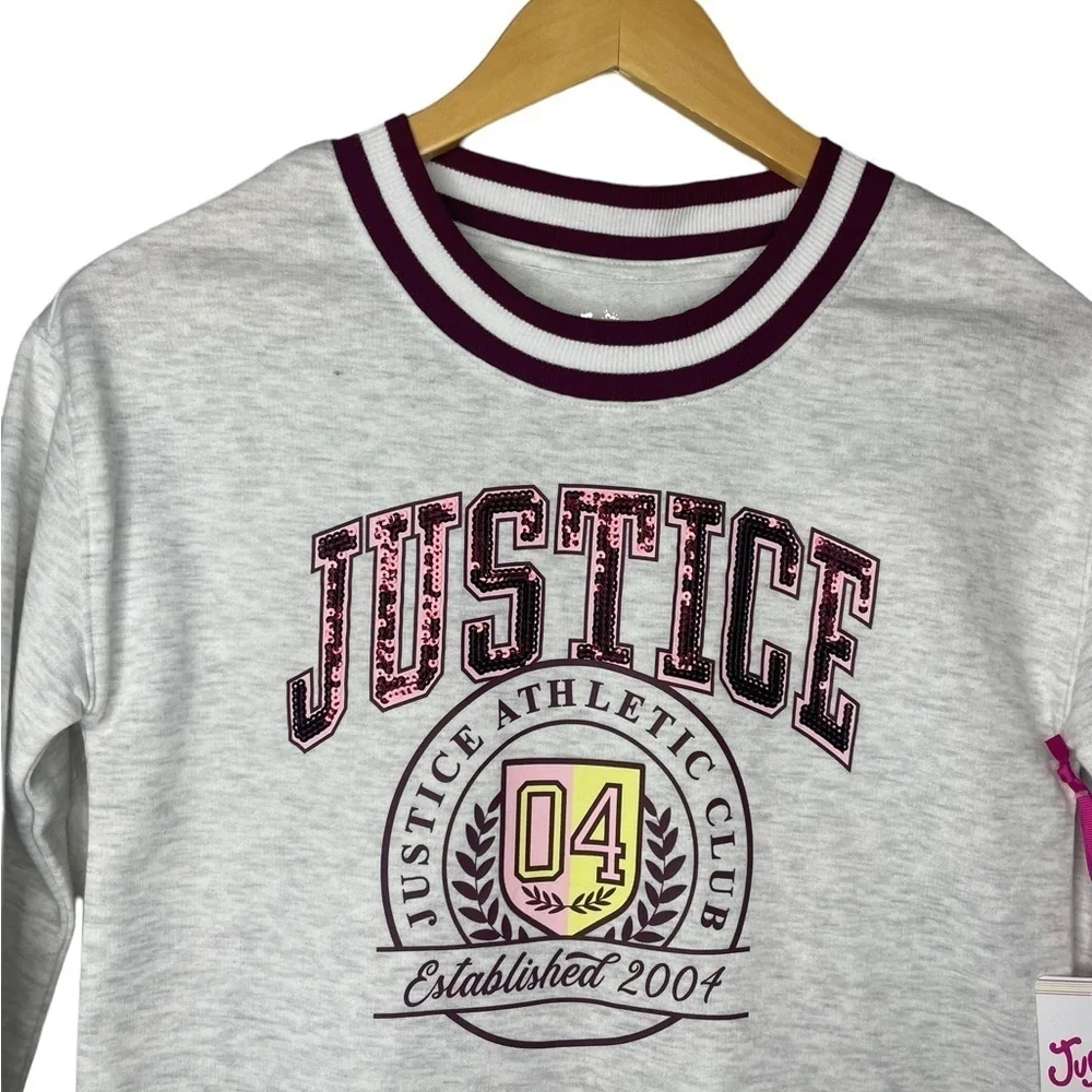 New With Tags Justice Sweatshirt Dress Girls Size 10